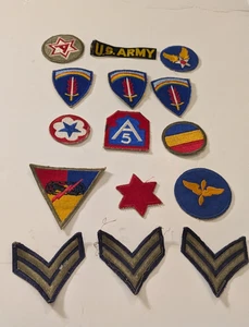 Lot of 15 WWII & Vintage US Army & USAAF Patches, Stripes Armored 5th, 6th .... - Picture 1 of 2