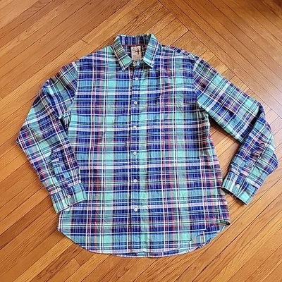 Camisa de algodón con botones de manga larga a cuadros multicolor XL Relwen para hombre Foto 1 de 4