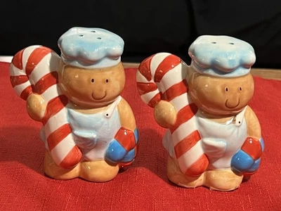 Home Trends Gingerbread Chef's Baking Candy Canes 3.5" Salt & Pepper Shakers - Image 1 of 4