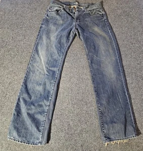 7 For All Mankind Men’s 33 Blue Jeans Straight Leg Medium Wash USA Made Denim - Picture 1 of 12