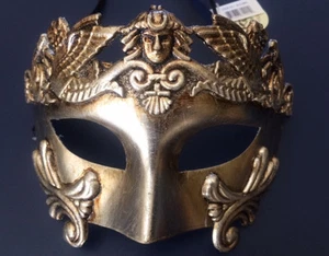 Silver Roman Greek Emperor Venetian Masquerade Mardi Ball Custome Party Mask Men - Picture 1 of 1