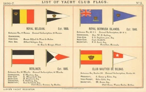 YACHT & SAILING CLUB FLAGS. Royal Belgian. Royal Bermuda. Berliner. Bilbao 1896 - Picture 1 of 1