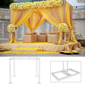 10ft Heavy Duty Wedding Ceremony Canopy Chuppah Backdrop Stand Kit Height Adjust - Picture 1 of 12