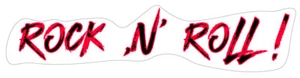 Rock 'n' Roll! Aufkleber sw/rot Sticker Autoaufkleber Musik Bands  - Bild 1 von 1