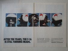 1-3/1989 PUB GENERAL DYNAMICS USAF F-16 FIGHTING FALCON PILOT HELMET AGGRESSOR AD
