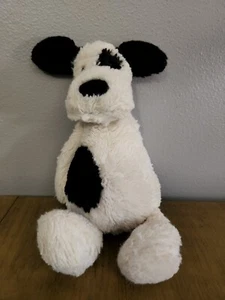 Jellycat Bashful Puppy Dog Spot Black Cream Beanbag Soft Plush unisex   - Picture 1 of 11