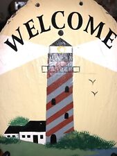 Handcrafted Slate “Lighthouse Welcome Sign” Recycled Slate From New Orleans