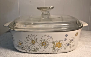 Corning Ware Floral Bouquet 2 Quart Casserole Dish A-2-B With Pyrex Lid A-9-C - Picture 1 of 24