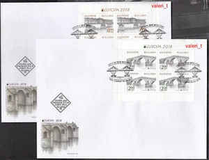 2018 Bulgarien Europa Brücken ganzer Bogen aus Heft auf FDC RRRR 2 x FDC - Bild 1 von 3