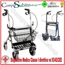 GIRELLO DEAMBULATORE ROLLATOR ANZIANI DISABILI PIEGHEVOLE CON SEDUTA VASSOIO