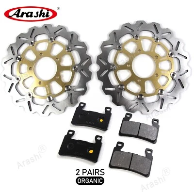 Rotores de freno delanteros pastillas de freno orgánicas para Kawasaki Ninja ZX6R 2013-2016 2014 Foto 1 de 4
