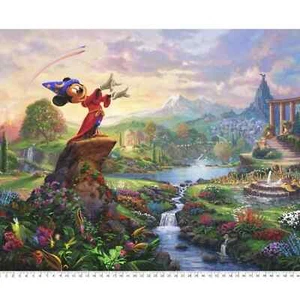 1 Yard Cotton Fabric - David Textiles Disney Dreams Kincade Fantasia Panel - Picture 1 of 1