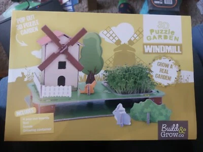 3D Puzzle Garden Windmill. Build & Grow.co.  Lettuce & Rocket Seeds Included - Image 1 of 4