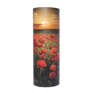 Large Ashes Scattering Tube Urn , Adult funeral biodegrade Scatter Poppy Sunset - Picture 1 of 5