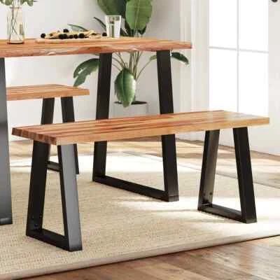 Bench with Live Edge 43.3" Solid Wood Acacia vidaXL - Image 1 of 4