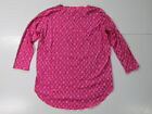 Fresh Produce 100% Cotton Pink Polka Dot 3/4 Sleeve Round Neck T-Shirt Blouse XS