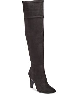 Material Girl Womens Candice Pointed Toe Knee High Fashion, Black, Size 7.5