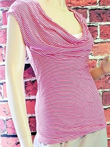 Top drapeado HM en capas con cami adjunto rayas rojas blancas para mujer pequeño S nuevo sin etiquetas - Imagen 1 de 18