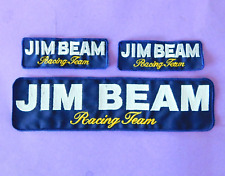 3 Stück alte Textil Aufnäher Sticker Jim Beam Racing Team Motorsport, Whiskey 