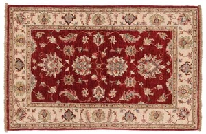 Alfombra Chobi Ziegler 80x120 anudada a mano roja floral oriental ÚNICA b - Imagen 1 de 8