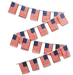 30 Fuß USA Schnur Flagge Feier Dekor Wimpel 12 x 18 Zoll Wimpel - Bild 1 von 1