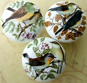 Cabinet Knobs Knob w/ 3 Domestic birds Bird #2 - Picture 1 of 1