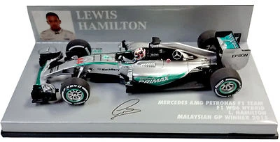 Minichamps Mercedes W06 Malaysia GP 2015 - Lewis Hamilton World Champion 1/43  - Image 1 of 3