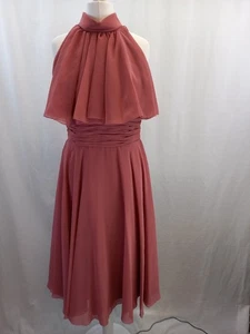John Charles Dusky Pink Chiffon EveningParty Dress Size small 10 Vintage VGC - Picture 1 of 21