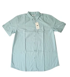 Neu Jekaoyi Leinenmischung Button Camp Hemd Herren L Kurzarm Mint Blau Neu mit Etikett - Bild 1 von 5