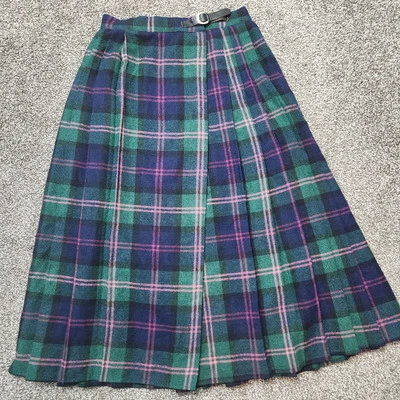 Falda escocesa escocesa vintage tartán XS sin marca Escocia para mujer azul verde rosa” Foto 1 de 4