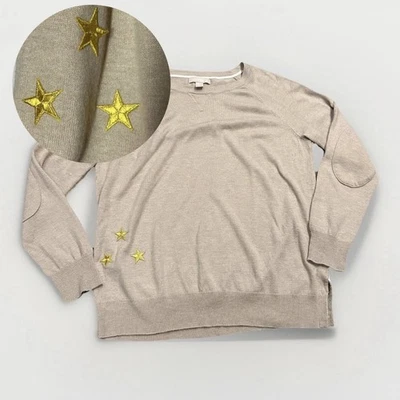 Suéter Banana Republic Mujer Lana Cuello Redondo Estrellas Doradas Náutico Minimalista XL Foto 1 de 4