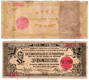 PHILIPPINES Province Of Negros Occidental 1942 5 Pesos S648 C/S Private Company - Picture 1 of 5
