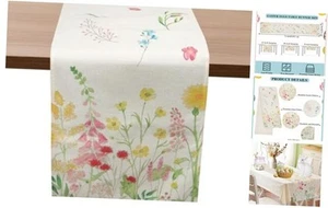 Spring Easter Table Runner, Watercolor Floral Flower Table Runner, Seasonal - Picture 1 of 8