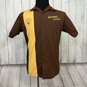 Fender Men's Small Brown and Gold Bassman TV Series Amp Bowling/Work Shirt - Picture 1 of 7