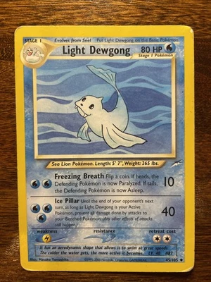 Pokémon TCG Light Dewgong Neo Destiny Card 45/105 - Image 1 of 4