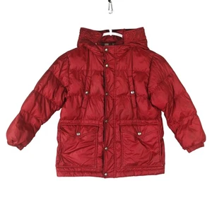 Giubbotto piumino d'oca bambino Burberry rosso morbido fodera a quadri taglia 6 anni difetto - Foto 1 di 22