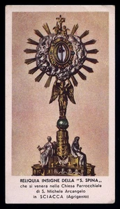 santino-holy card RELIQUIA SS.SPINA -SCIACCA - Imagen 1 de 1