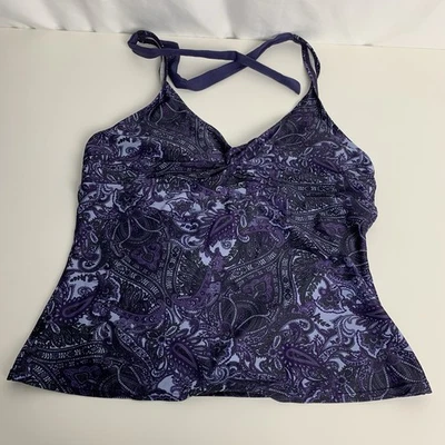 Tankini Converse para mujer talla M púrpura cachemira floral natación usado Foto 1 de 4