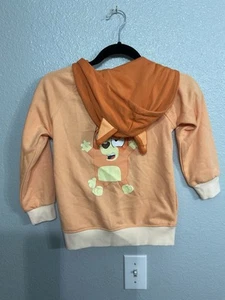 Bluey Hoodie Featuring Bingo Size 4/5 Orange Terry Jacket With Bingo Pull NWT - Picture 1 of 3
