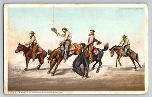 Postkarte EIN HAUFEN BUCKING BRONCHO BUSTERS "Westrn, Cowboy A7 - Bild 1 von 2