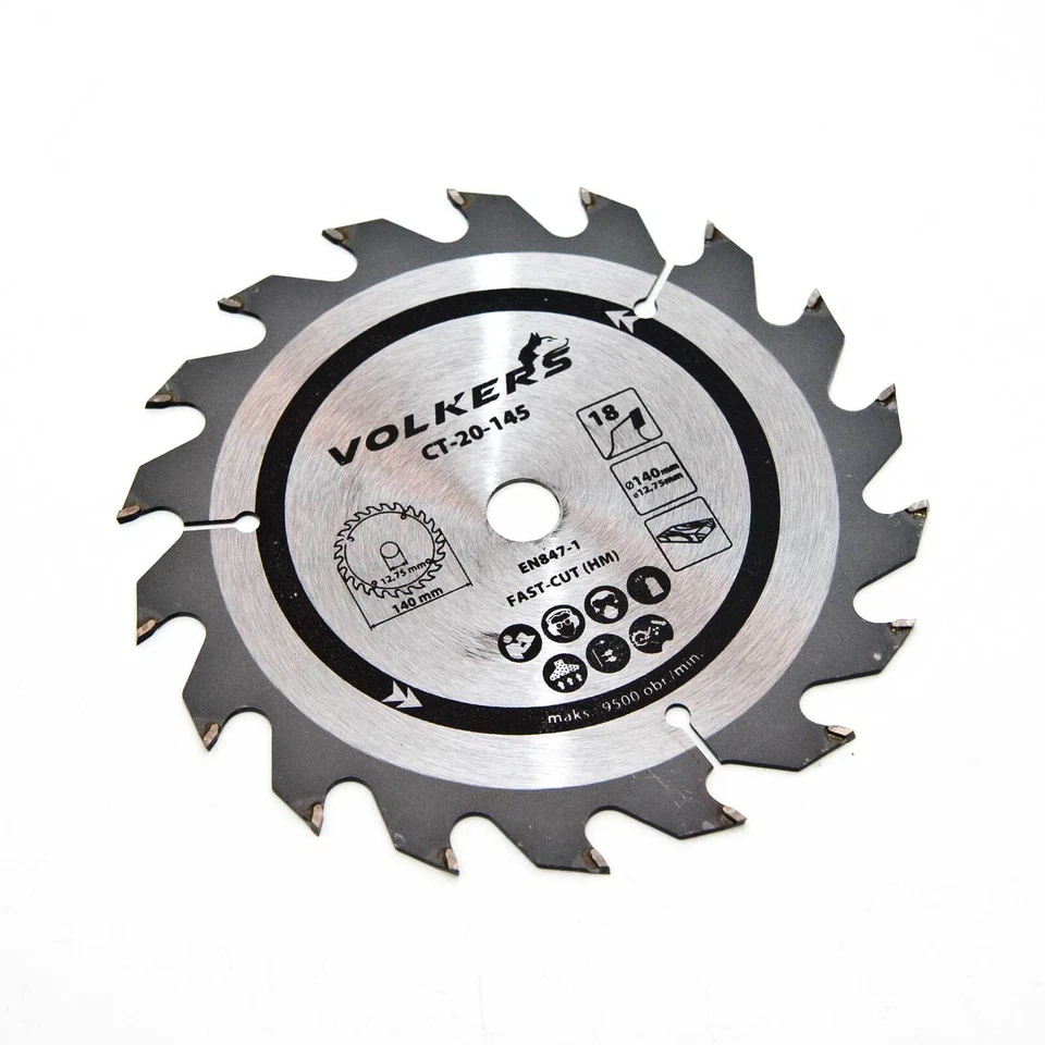 VOLKERS Kreissägeblatt HM 140 mm Bohrung 12,75 mm 18 Zähne für Handkreissäge