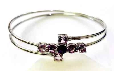 HSN Colleen Lopez Sterling Silver Amethyst Gemstone 7-1/4" Coil Bracelet - Image 1 of 4