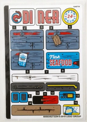 Lego 70422 Shrimp Shack Attack -- NUEVA HOJA DE PEGATINAS SOLAMENTE -- Lado Oculto 2019 Foto 1 de 3