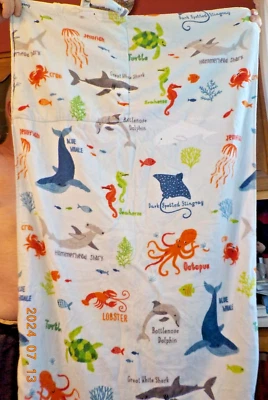 Toalla de playa Boat House niños criaturas marinas mochila con bolsillo Foto 1 de 4