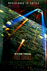 ¡Póster de película Star Trek First Contact 27"x40" vintage 1996 de una cara!   - Imagen 1 de 2