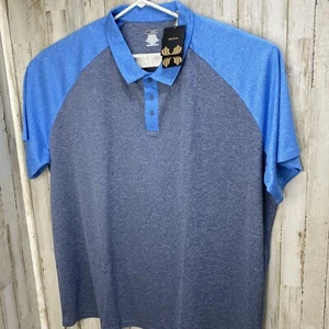 Moheen Men's Sz 5XL Polo Shirt Short Sleeve Polyester Blue Cool Dri New X21 - Picture 1 of 7