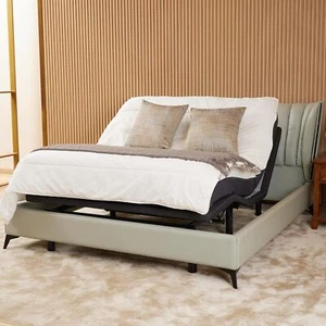 Electric Ergonomic Adjustable Bed Base Frame with Massage,Under-Bed Nightlight - Picture 1 of 20