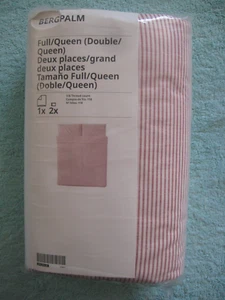 IKEA BERGPALM Full / Queen Duvet Cover 2 Pillowcases Set White/Red Stripes NEW - Picture 1 of 3