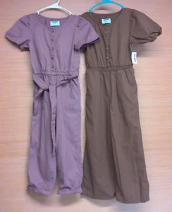 Lot of 2 Old Navy Jump Suits Button Up Elastic Waist Girl's Size 8 - Picture 1 of 14