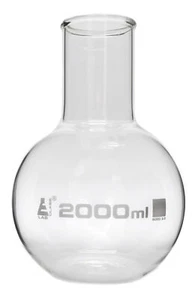 Eisco Labs 2000ml Boiling Flask, Wide Neck, Flat Bottom - Borosilicate Glass - Picture 1 of 1